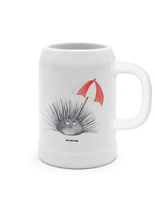 Пивная кружка с изображением морского ежа без слов в белом цвете Mr. & Mrs. Panda