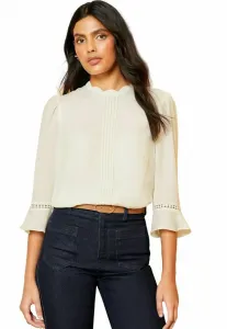 Блузка прямого кроя с фестончатыми складками и рукавами-крылышками. Love & Roses, Ivory