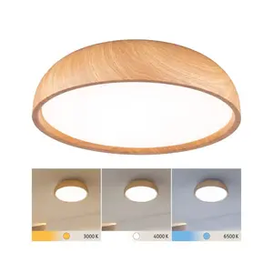 Светодиодный потолочный светильник Paulmann "Selection Bath Oka IP44 24W 230V пластик", 1 лампочка, WhiteSwitch Ø 36,0 см, Высота: 10,5 см, цвет holzfarben