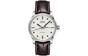 MIDO Часы Helm Automatic Mechanical Movement Men's Watch Watch 42mm White Dial Stainless Steel Case Leather Strap, White Dial Brown Strap