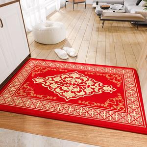 Dajiang Ковер 50х80 см для прихожей в китайском стиле, синий, узор Huaxi Rumei, устойчивый к загрязнениям