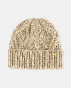 Вязаная шапка с листочками Tintoretto, экрю