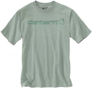 Футболка Carhartt EMEA Core Logo Workwear Short Sleeve T-Shirt, цвет Green/Grey