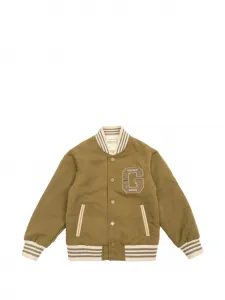 Бомбер с нашивками Golden Goose Kids, зеленый