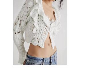 Кардиган Ruffle Avery в цвете ледяной сосульки Free People, Icicle