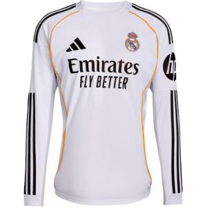 Футболка Real Madrid 25/26 с длинными рукавами домашняя Adidas, белый