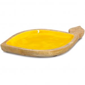Сервировочная чаша Zeller Фруктовая чаша "Лимон", манговое дерево из массива дерева, высококачественный натуральный материал Zeller Present, светло-коричневый/желтый