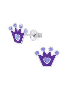 Schmuck23 Серебряные серьги в форме короны, 925 пробы, 0,7 см x 0,8 см