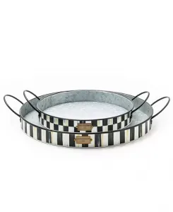 Оцинкованные сервировочные подносы Spectator, набор из 2 шт. Mackenzie-Childs, black/white