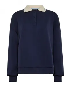 Синяя толстовка-поло с ребристыми манжетами Mos Mosh, синий