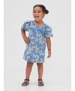 (K) Джинсовое платье с цветочным принтом (для малышей/младенцев)