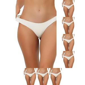 8 пар женского белья low-waist bikini спортивные впитывающие влагу стринги Inspire Chic, White