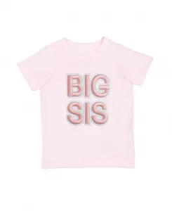 Детская футболка с коротким рукавом и вышитой нашивкой "Старшая сестра" - для малышей. Sweet Wink, розовый