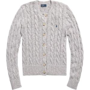 Трикотажная женская футболка поло светло-серого цвета Polo Ralph Lauren