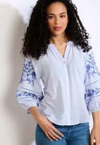 Романтическая вышитая блузка Lolaliza, Blue Pastel