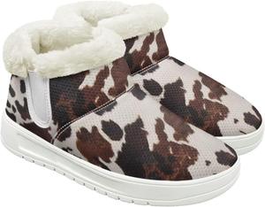 Зимние женские ботинки, утепленные флисом, теплые короткие ботильоны для улицы, противоскользящие и удобные Hechitok, Cow Brown