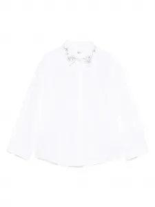 Рубашка с вышитым воротником Il Gufo, белый