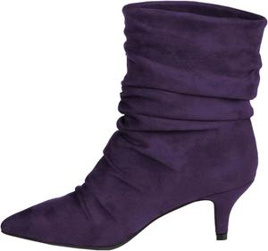 Женские свободные ботильоны на низком каблуке с заостренным носком, невысокие каблуки типа «кикуна», модель на подъем, осенне-зимние стильные повседневные ботинки WINDBXYB, Purple