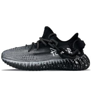 Кроссовки Yeezy Boost 350 V2 Lifestyle унисекс с низким верхом белого цвета Adidas Originals, черный