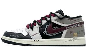 Jordan Air 1 устойчивые к истиранию низкие баскетбольные кроссовки Unisex Beige Black Beige