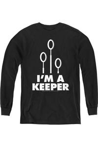 Футболка с длинным рукавом Harry Potter Keeper для детей Gildan, черный
