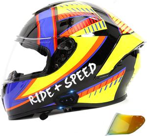 Шлем мотоциклетный Bluetooth Full Face, золотой