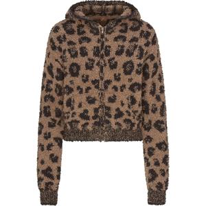 Skims Толстовка с капюшоном и ушками Cozy Knit Animal Ear, женская, леопардовый принт