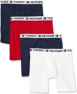 Мужское нижнее белье Tommy Hilfiger, классика, 4 пары боксеров, эксклюзивно на Amazon, 2 Navy, 1 White, 1 Red