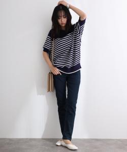 Джинсовые брюки с эластичным поясом и шнурком Pourvous, цвет One-Wash Navy