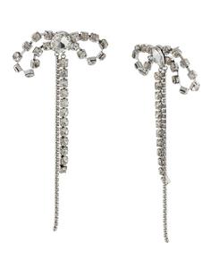 Серьги-бантики из искусственных камней и стразов Steve Madden, Crystal/Rhodium