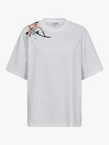 Футболка с цветочным принтом на плече A-VIEW, White