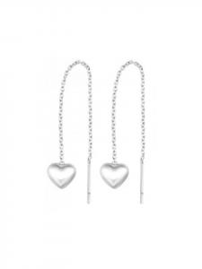 Alexander York Серьги-колье с сердечком из серебра 925 пробы, 2 штуки