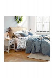 Постельное белье Le Perron синий/кремовый Loberon, размер: ширина 200см, высота 135см.