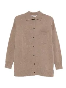 Кардиган на пуговицах с нагрудным карманом Max Mara, коричневый