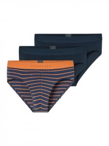 Schiesser Трусы-слипы Rio из органического хлопка (95/5) темно-синего/оранжевого цвета