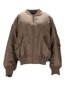 Бомбер со сборками Saint Laurent, коричневый