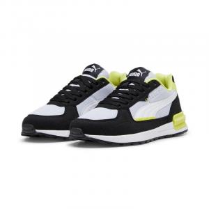Молодежные кроссовки Graviton PUMA Silver Mist White Black Lime Sheen Grey