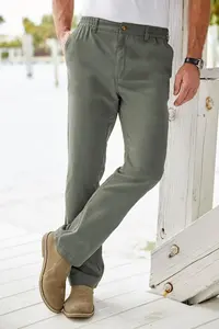 Удобные брюки с плоской передней частью – длина 33 дюйма Cotton Traders, зеленый