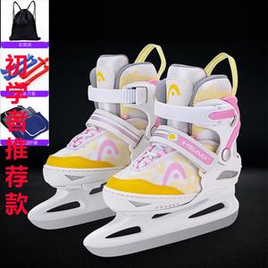 HEAD Коньки для фигурного катания для начинающих, регулируемые, для мальчиков и девочек, с сумкой, чехлами и наколенниками, цвет на выбор, размер M (31-36)