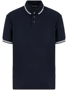 Рубашка поло с логотипом Emporio Armani, синий