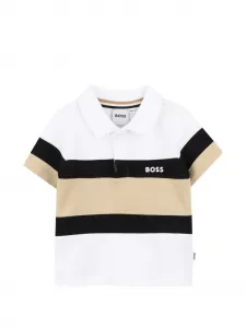 Рубашка поло в полоску Boss Kidswear, белый