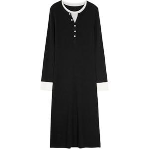 Женское платье с длинными рукавами ELLE, черный