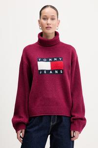 Свитер из шерстяной смеси Tommy Jeans, бордовый
