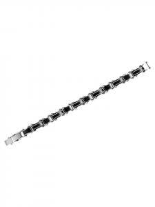 Adeliás Мужской браслет - браслет из нержавеющей стали, звенья, 21 см, черный