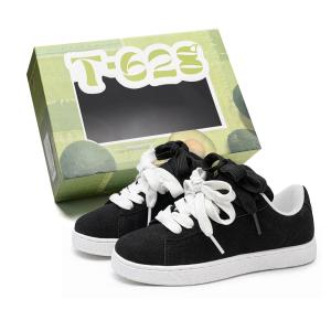 T628 Пуховики нескользящие, износостойкие, легкие низкие скейтерские кроссовки унисекс черные, цвет Black