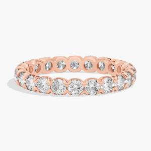 Кольцо-вечность с выращенными в лаборатории бриллиантами «рыбий хвост» из розового золота 14 карат (2 карата, двойной цвет — FG / VS2-SI1) Blue Nile