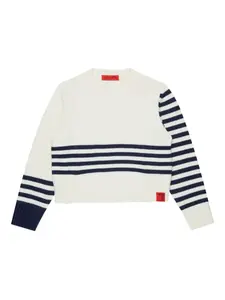 Джемпер с контрастными полосками MAX&Co. Kids, белый