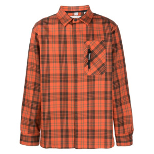 Rossignol check-print cotton shirt, оранжевый