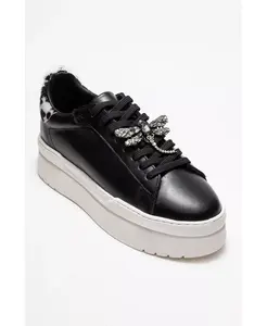 Лакированные кожаные кроссовки с пряжкой Laren (женские) Forever & Always Shoes, черный