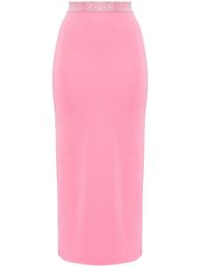 Юбка миди с кристаллами David Koma, розовый